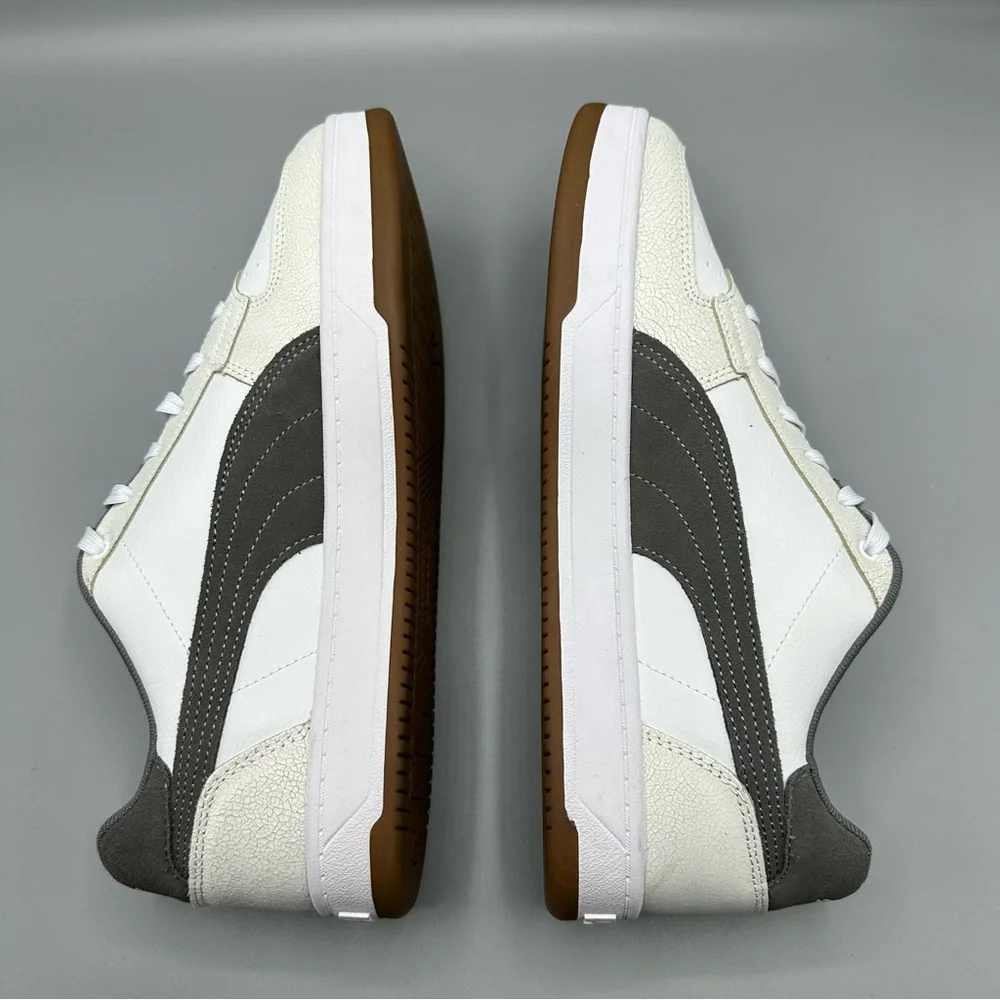 Puma Men's White and Gray faux leather Sneakers Mens size 11